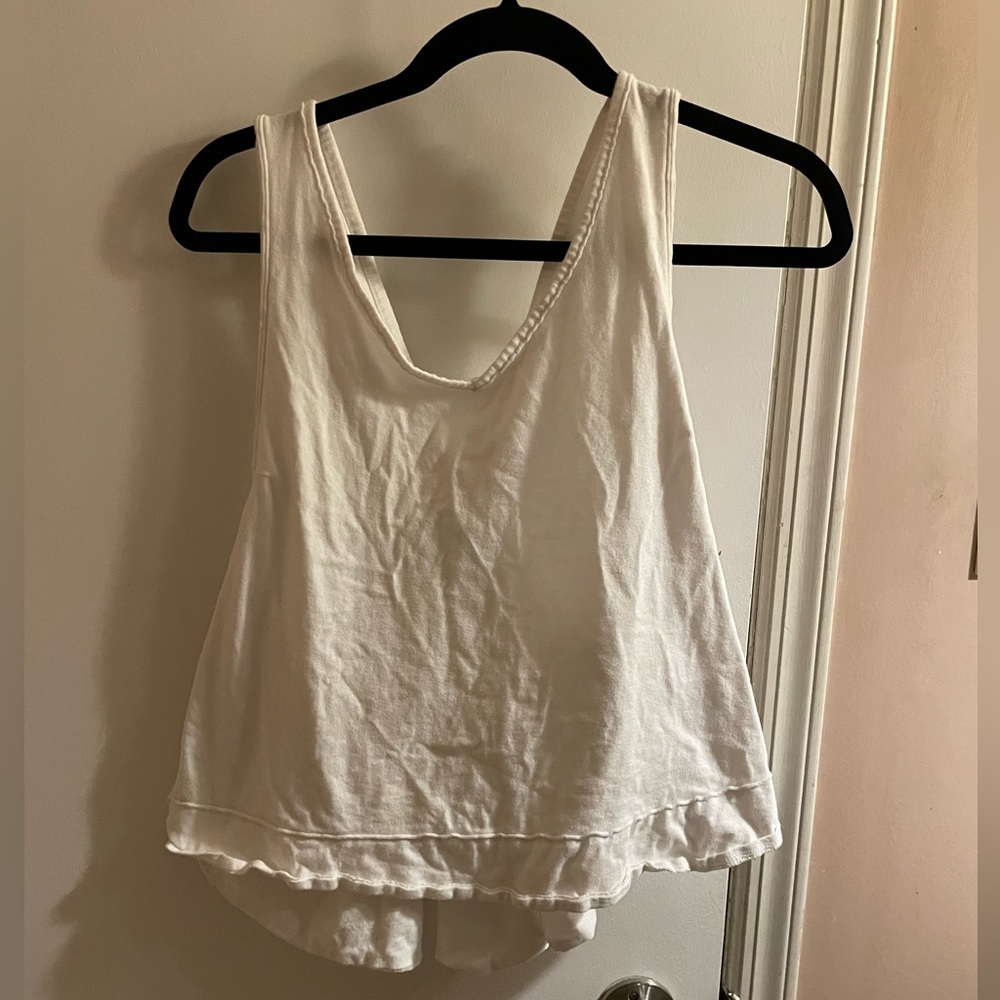 FREE PEOPLE - White Cross Back Tank Top - Size M